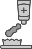 Tooth Paste Line Filled Greyscale Icon Design vector