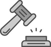 Hammer Line Filled Greyscale Icon Design vector