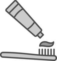 diente cepillo línea lleno escala de grises icono diseño vector
