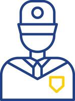 Security Guard Line Two Colour Icon Design vector