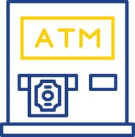 Atm Machine Line Two Colour Icon Design vector