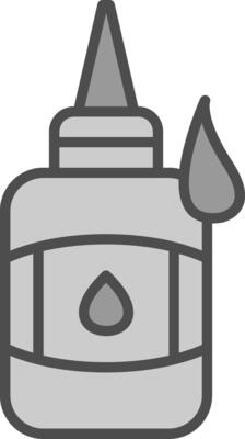 Glue Line Filled Greyscale Icon Design