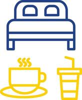 Bed And Breakfast Line Two Colour Icon Design vector