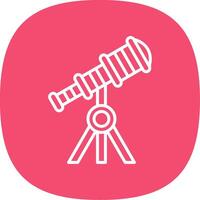 Telescope Line Curve Icon Design vector