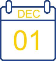 December Line Two Colour Icon Design vector