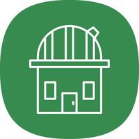 Observatory Line Curve Icon Design vector
