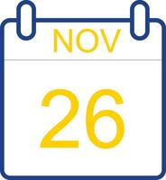 November Line Two Colour Icon Design vector