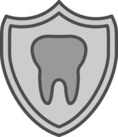 Tooth Line Filled Greyscale Icon Design vector