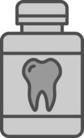 Mouthwash Line Filled Greyscale Icon Design vector