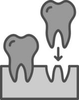 implantes línea lleno escala de grises icono diseño vector