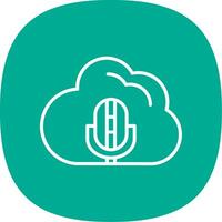 Cloud Line Curve Icon Design vector