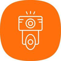 Camera Flash Line Curve Icon Design vector