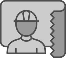 Architect Line Filled Greyscale Icon Design vector