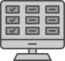 Task List Line Filled Greyscale Icon Design vector