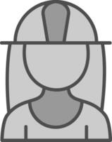 Architect Line Filled Greyscale Icon Design vector