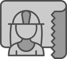 Architect Line Filled Greyscale Icon Design vector