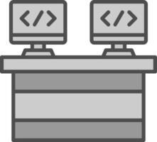 Pair Line Filled Greyscale Icon Design vector