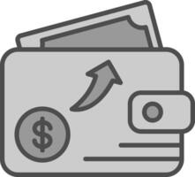 Wallet Line Filled Greyscale Icon Design vector