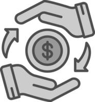 Loan Line Filled Greyscale Icon Design vector