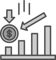 Losses Line Filled Greyscale Icon Design vector