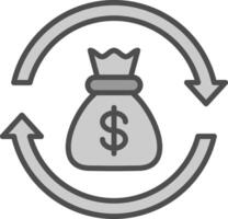 Return Of Investment Line Filled Greyscale Icon Design vector