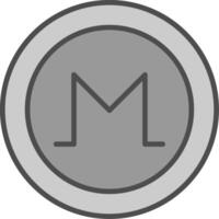 Monero Line Filled Greyscale Icon Design vector