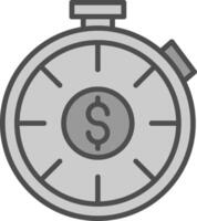 Stopwatch Line Filled Greyscale Icon Design vector