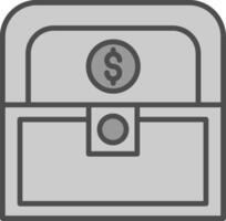 Treasure Line Filled Greyscale Icon Design vector