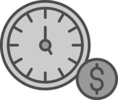 Time Is Money Line Filled Greyscale Icon Design vector