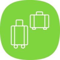 Suitcases Line Curve Icon Design vector