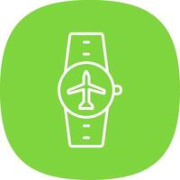 Airplane Mode Line Curve Icon Design vector