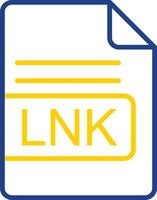 lnk archivo formato línea dos color icono diseño vector