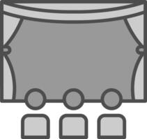 Cinema Line Filled Greyscale Icon Design vector