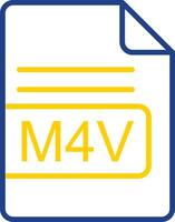 m4v archivo formato línea dos color icono diseño vector