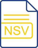 NS V archivo formato línea dos color icono diseño vector