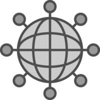 Internet Line Filled Greyscale Icon Design vector