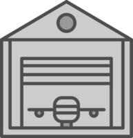 Hangar Line Filled Greyscale Icon Design vector