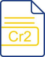 Cr2 File Format Line Two Colour Icon Design vector