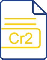 Cr2 File Format Line Two Colour Icon Design vector