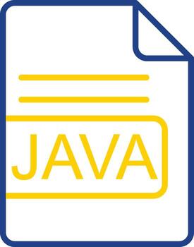 Java archivo formato línea dos color icono diseño vector