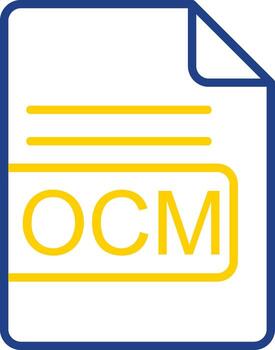 OCM File Format Line Two Colour Icon Design vector