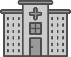 hospital línea lleno escala de grises icono diseño vector