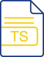 TS File Format Line Two Colour Icon Design vector