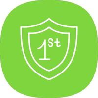 Shield Line Curve Icon Design vector