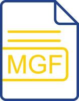 mgf archivo formato línea dos color icono diseño vector