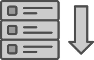 Database Line Filled Greyscale Icon Design vector