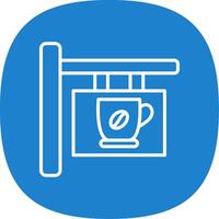 café señalización línea curva icono diseño vector