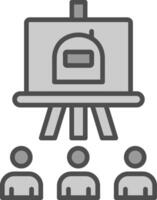 Training Course Line Filled Greyscale Icon Design vector