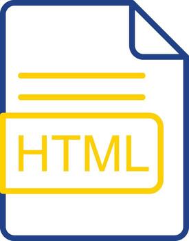 HTML File Format Line Two Colour Icon Design vector