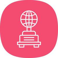Globe Line Curve Icon Design vector